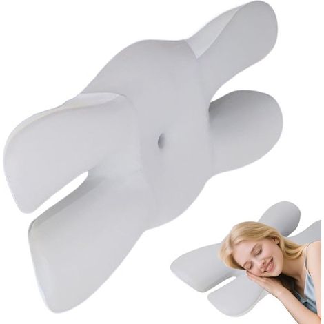 Cuscino di supporto per il collo  Cuscino ortopedico ergonomico per dormire a pancia in giù  Accessorio per il sonno a lento ritorno per ragazze, ragazzi, adolescenti, uomini e donne (1/5)
