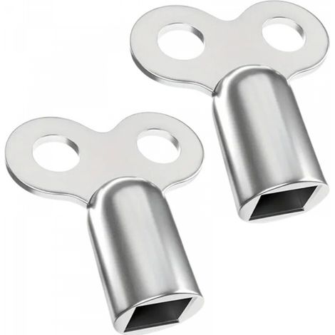 Clé de soupape d'échappement, argentée, 2,62,40,9 cm, 2 clés de purge de radiateur robustes et stables, compatibles avec la plupart des radiateurs.