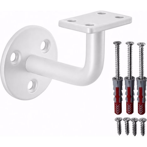 SOTECH Handlaufhalter CURVE 90° Stahl weiß pulverbeschichtet 55 x 70 x 80 mm Geländerhalter rund Halter für Treppengeländer, 1er Set (1/5)