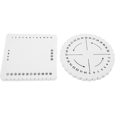 2 Disques Ronds et Carrés Kumihimo pour Tressage Macramé, Fil à Bracelet Tissé à la Main, Plateau de Tissage Artisanal (1/5)