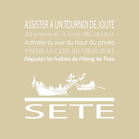Tableau sur toile Sète beige 30x30 cm - Impression sur Toile Murale Décorative - Image imprimée en HD sur Toile - Toile sur Châssis en Bois FSC - Fabriqué en France