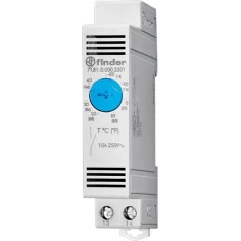 Thermostat - 250 V AC - 1 Contact NO - Pour Armoire Électrique - 88.8 x 17.5 x 47.8 mm - 1 Pièce (1/2)