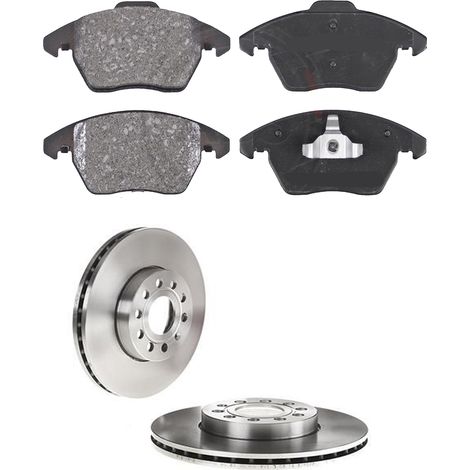 KIT FRENI ANTERIORI compatibile con VW SCIROCCO III (137,138) - DISCHI + PASTIGLIE OEM: P 85 146 , P 85 075 , P 85 129 / 17521 , 17558 /SOSTITUZIONE DIRETTA/BASSA POLVERE/SILENZIOSO (1/5)