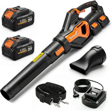 Souffleur de Feuilles sans Fil avec Moteur Brushless 900W Batterie 36v (2x4,0Ah) Puissant 15,2 m³/min Orange (1/5)