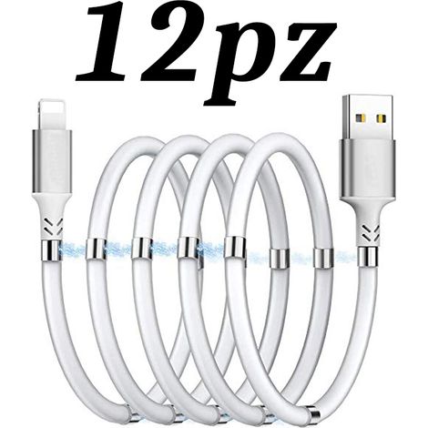 Cavo di Ricarica Magnetico 12 pz Filo Caricatore 1mt Ingresso 8 pin Cavo LD-9185 (1/5)