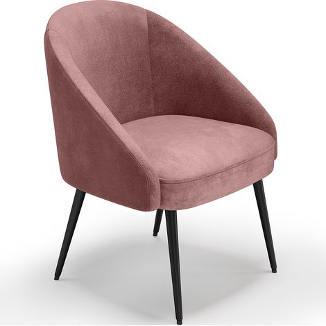 Design-Sessel - In Samt bezogen - Wasda Pink