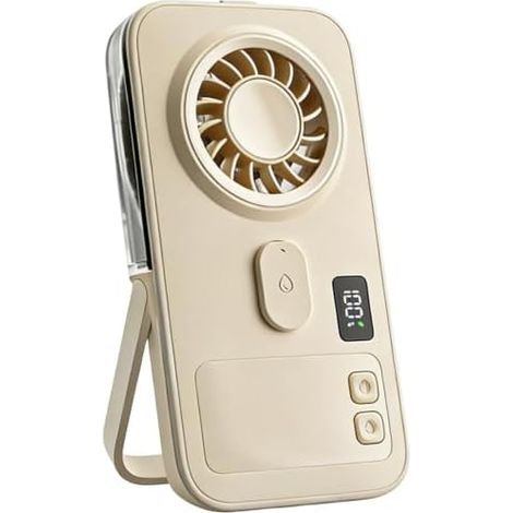 Ultradünner Hand-Spray-Ventilator mit Dual-Core-Kühlung und Nano-Nebel, leiser Turbo-Luftstrom, USB-C, für Büro Reisen Sport, Weiß(White) (1/5)