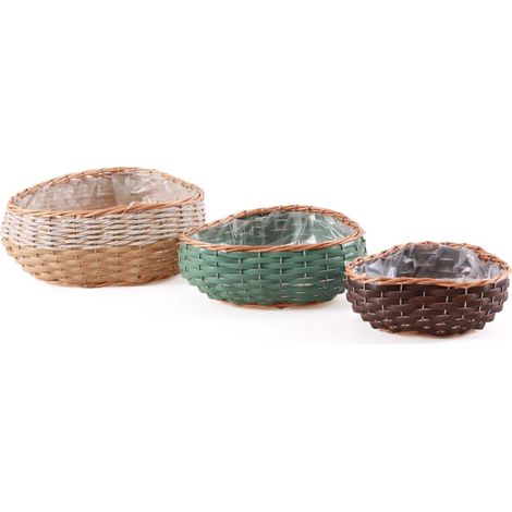Ciotola in vimini e pvc in set di 3, 30X30H14 cm (1/2)