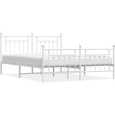 Maison Exclusive - Giroletto con Testiera e Pediera Metallo Bianco 183x213 cm (1/5)