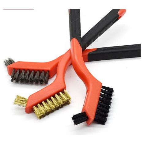Set mit 6 Mini-Bürsten mit Borsten aus Nylon, Messing oder Edelstahl zur Reinigung von Rost und Staub (1/5)