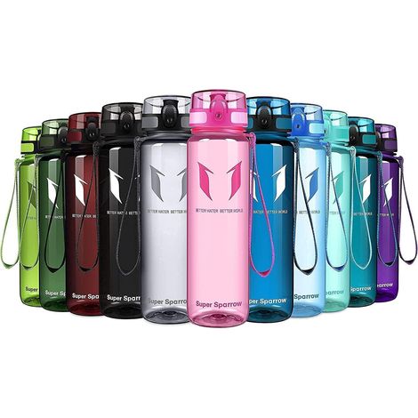 Trinkflasche Tritan BPAfrei 500ml Sport Fahrrad 1000 ml Glossy Rosa (1/5)