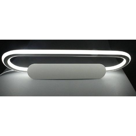 TrAdE Shop Traesio - Applique Led Lampada Da Specchio 16w Ovale Bagno Luce 3000k 6500k 4000k 45cm F06 - -Bianco Freddo -