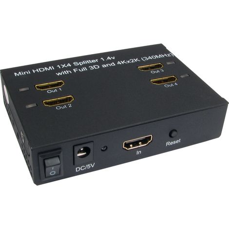 Splitter HDMI 4 ports HDMI RS PRO, 4K, 1:4 ( Prix pour 1 )