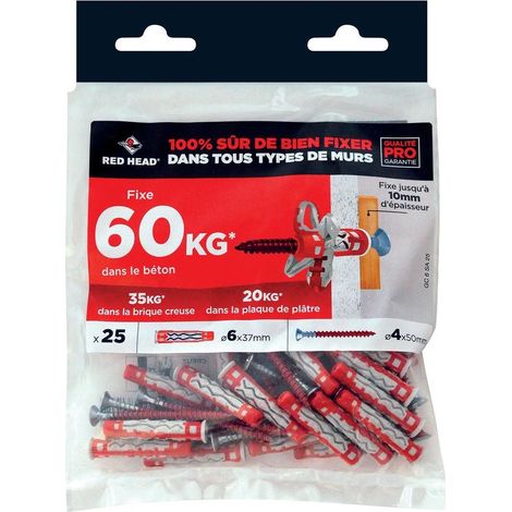 Paquete de 25 unidades de la gama de colores mx RED HEAD, 6 x L.37 mm RED HEAD