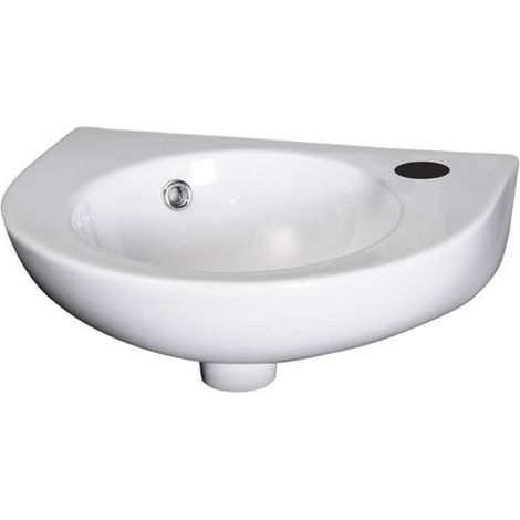 Nuie Melbourne Rounded Wall Hung Cloakroom Basin 430mm Wide - 1 Tap Hole (1/3)