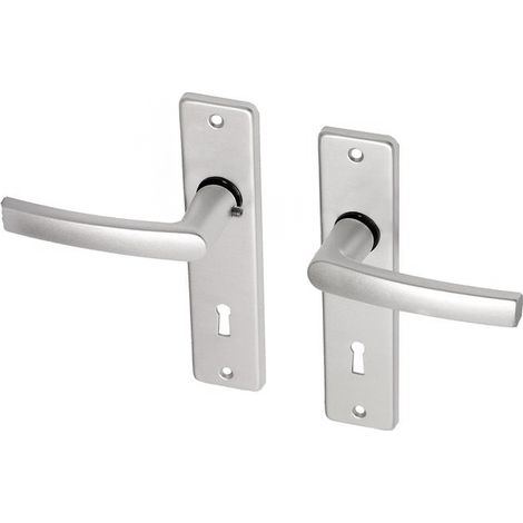 Poignée de porte avec bouclier modèle bloc aluminium - Par jeu