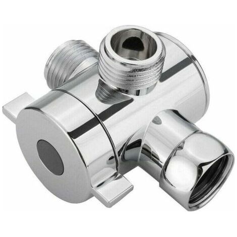 Bath Shower Head Arm Mounted Diverter Faucet with 1/2 Inch 3-Way T-Adapter (1/5)