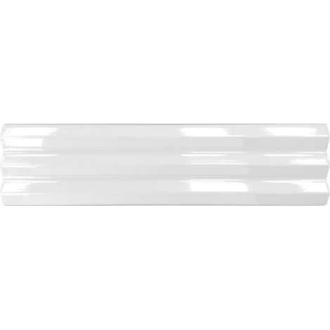 Carrelage mural intérieur brillant en relief blanc Acanto 10x40 cm V-Ribbed white (1/2)