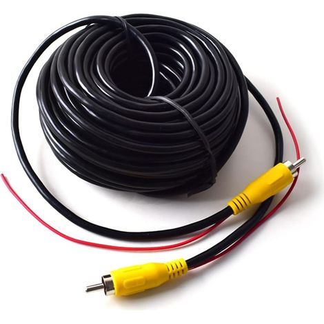 15M vidéo cable rallonge rca jack câble prise phono connecteur plug pour recul voiture fil de détection rouge (1/3)
