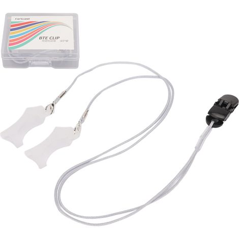 Attache-cordon anti-perte portable pour seniors, fixation clip sonore double oreille L, cordon de sécurité non-perdu, housse de protection accrochable. (1/5)