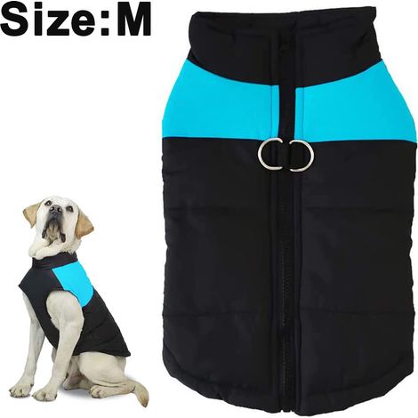 Veste Hivernale Imperméable - Gilet Rembourré Chien - Fermeture Éclair avec Double Anneau D - Pour Chiens Petits Moyens Grands - 1 Pièce