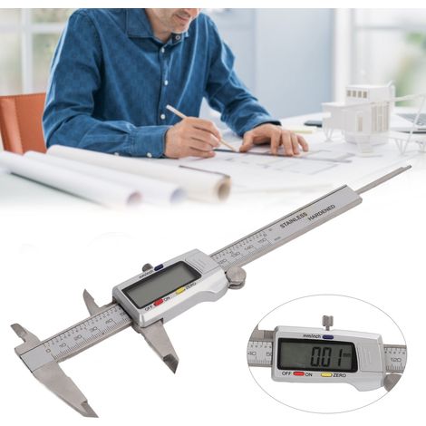Hochpräziser digitaler elektronischer Messschieber 0–150 mm, Messwerkzeug aus Edelstahl, silberfarben (1/5)