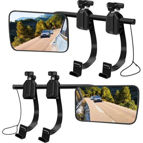 Rétroviseur universel pour caravane, angle mort, camping-car, extérieur, rallonge de rétroviseur, rétroviseur de voiture pour types de véhicules courants, 2 pièces