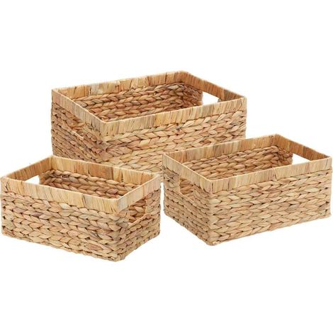 Storage Baskets 3 pcs Natural Water hyacinth vidaXL