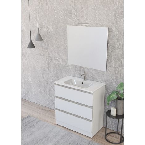 mobile bagno "canova" bianco opaco, 80 cm (1/4)