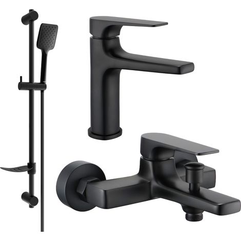 Mexen Lynx DF62 Badewannenset, schwarz - 745903DF62-70 (1/4)