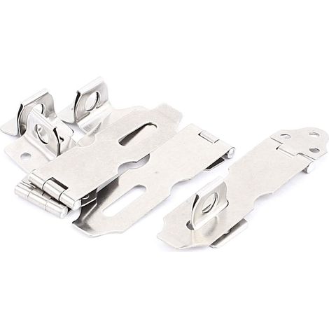 4 pièces NO. 3 Schrank Sicherheitsschloss Türschloss Silber Ton Metall Moraillon Agrafe 9,5 cm
