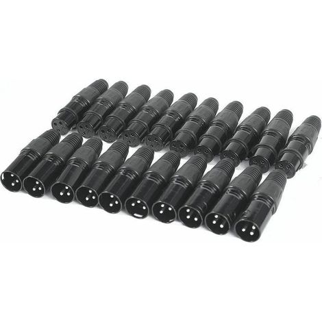 Confezione da 20 connettori microfonici XLR a 3 pin - 10 maschio e 10 femmina - Jack audio ad alta conduttività e rumore ultra-basso (1/5)