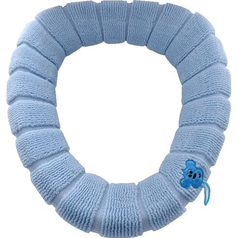 Selbstgehäkelter WC-Sitzbezug mit O-Ring, warmer WC-Sitzbezug, waschbar, blauer WC-Sitzbezug (1/5)