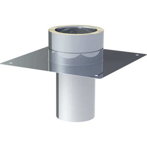 Plaque de base inox pour rehausse conduit de cheminée Ø 130/180 mm
