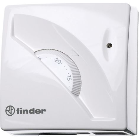 Finder Termostato da Parete Tipo 1T.01.0. 1 scambio. Regolazione temperatura da +7 a +30 °C. Spia di segnalazione di funzionamento dell'impianto. Colore Bianco (1/5)