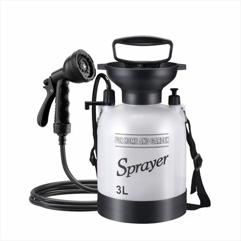 Douche de Camping manuelle extérieure, pompe de douche multifonctionnelle 3L pour bain d'animaux de compagnie, lavage de voiture, outil de douche Portable avec tuyau de 3m 1 pièce (1/5)