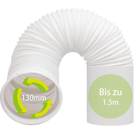 Tuyau d'évacuation d'air 130 mm, tuyau pour climatiseur, climatiseur mobile, sèche-linge, hotte aspirante, sèche-linge, longueur 1,5 m (1/5)