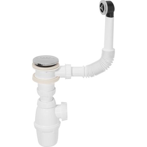 Ensemble bonde et siphon Quick Clac pour lavabo – Réglable en hauteur – Garde d’eau 50mm – Efficace contre les odeurs – TYC