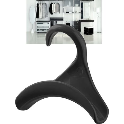Gebogener Kleiderständer mit Griffen, Handtaschenhalter, Krawatten- und Schalclips, multifunktionales Ablagefach, schwarz (1/5)