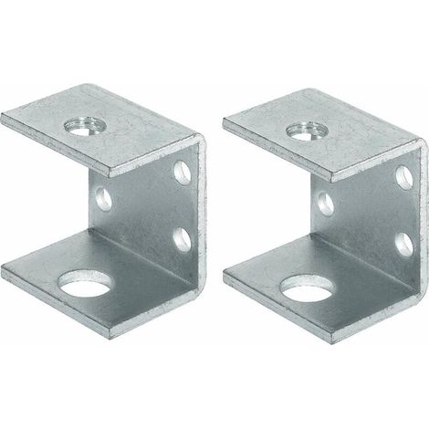 Équerre de fixation double 30x40 mm – Acier à visser M10 – Support pour étagères et meubles – Lot de 2 (1/2)