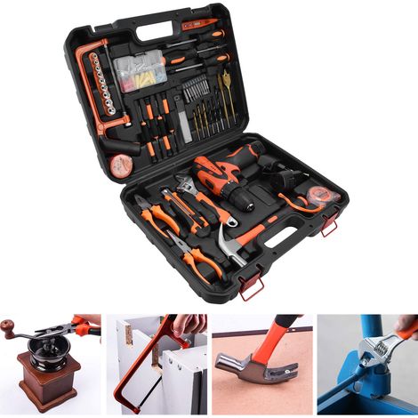 Kit d'outils électriques 60 pièces, kit d'outils de réparation sans fil pour usage domestique, 100-240V, vendu depuis un entrepôt à l'étranger, norme européenne. (1/5)