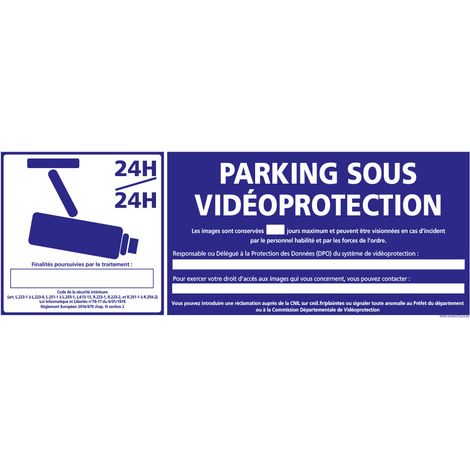 PANNEAU PARKING SOUS VIDEOPROTECTION (G1205) - Adhésif - 210 x 75 mm