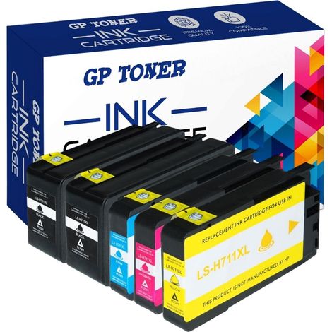 5 cartucce d'inchiostro per HP GP-H711XL cmykk GP (1/5)