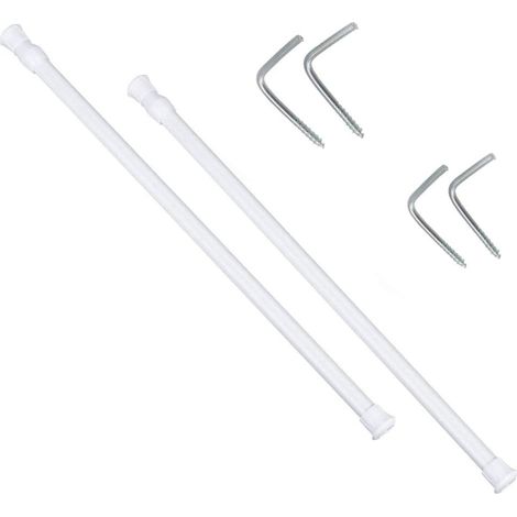 Bastone per Tenda da Finestra 2 Pezzi con Ganci a Vite Asta telescopica allungabile da 70 a 120 cm Bacchette Porte finestre