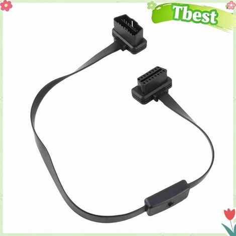 Tbest Adaptateur répartiteur 16 broches Câble D'extension OBD 16 Broches Premium ABS Mâle vers Femelle auto diagnostic (1/5)