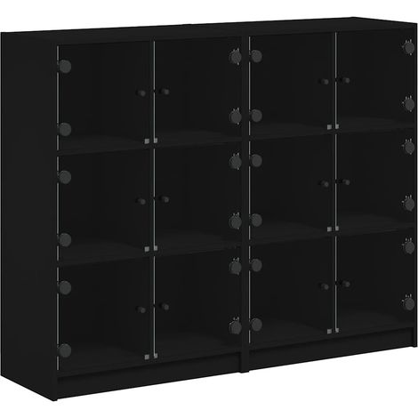 Maison Exclusive - Libreria con Ante Nera 136x37x109 cm in Legno Multistrato