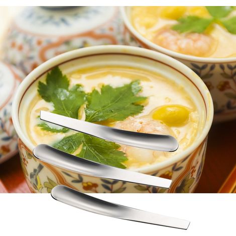 Ensemble de 3 ustensiles de cuisine en acier inoxydable : mini cuillère à œufs/cuillère à petit-déjeuner (1/5)