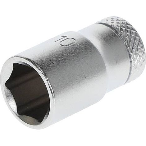 Embout de clé à douille 20 1/4 pouce 6 pans SW 10 mm L.25 mm (1/5)