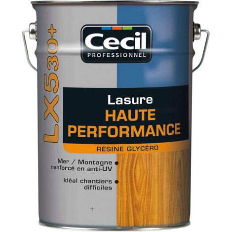 Lasure extérieure haute performance 5L – Teinte incolore – Formule renforcée pour bois exposés aux intempéries – Application facile – Cecil