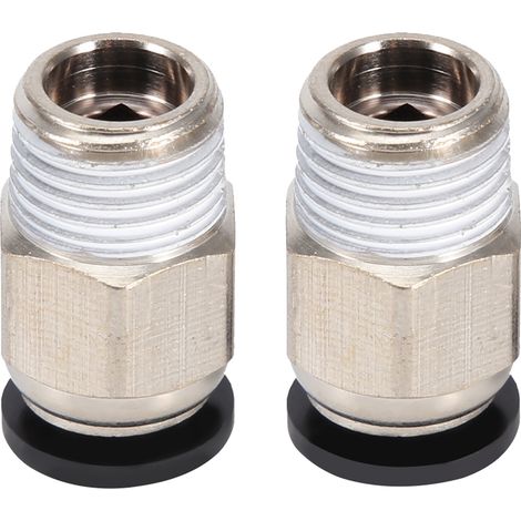 Raccord rapide pneumatique fileté G1/4" PC 8 mm, lot de 2, type droit, PC8-02, raccord pneumatique (1/5)